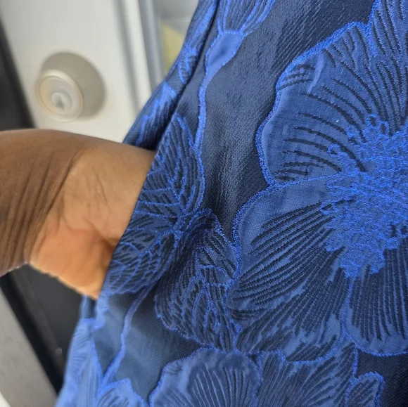 B Darlin Juniors' Sweetheart-Neck Jacquard Fit & Flare Dress Sz 0 Blue NWT Party - Picture 12 of 14